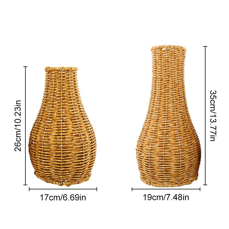 Hand Woven Vase DIY Imitation Vine Flower Arrangement Desktop Ornaments Home Art Decorations