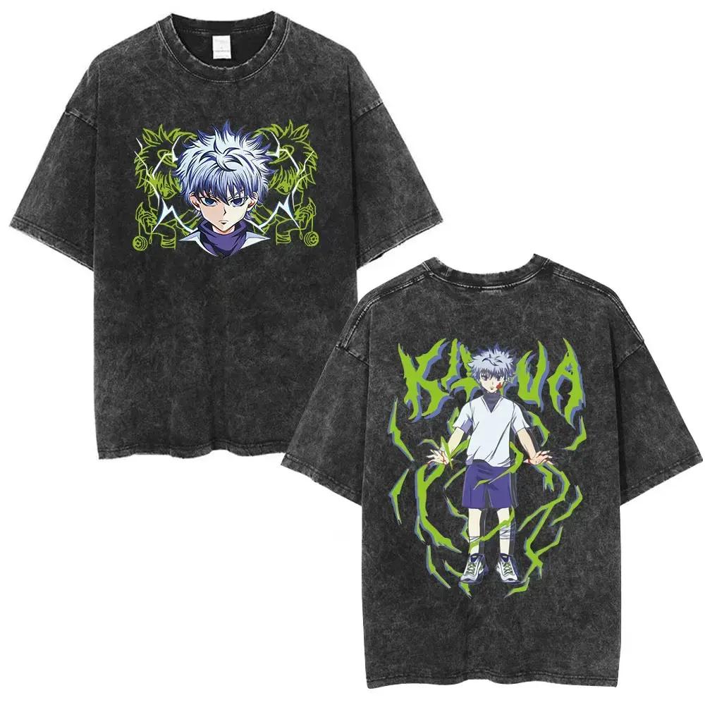 Anime Hunter X Hunter Phantom Troupe Printed Tshirt Mens and Womens Washed Tshirt High Quality Vintage Cotton Tshirt Tops