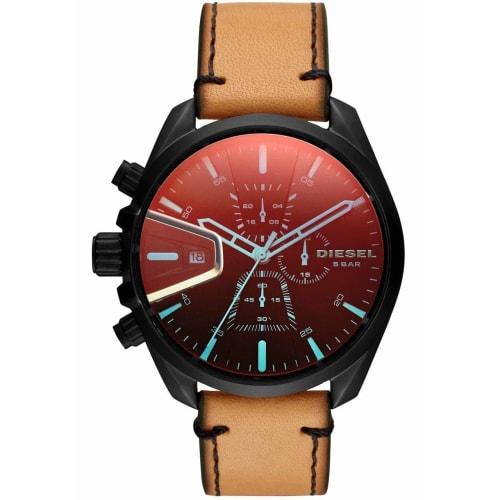 

Diesel Men s MS9 Chronograph Quartz Watch, Brown/Red, One Size, Chronograph.