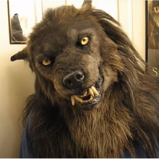 Wolf Head Mask Animal Latex Headgear Mask Halloween Cosplay Light-Up Prom Mask