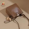 MEXICAN Women's Crossbody Bag, Handbag, Cowhide Shoulder Bag, Bucket Bag, Brown