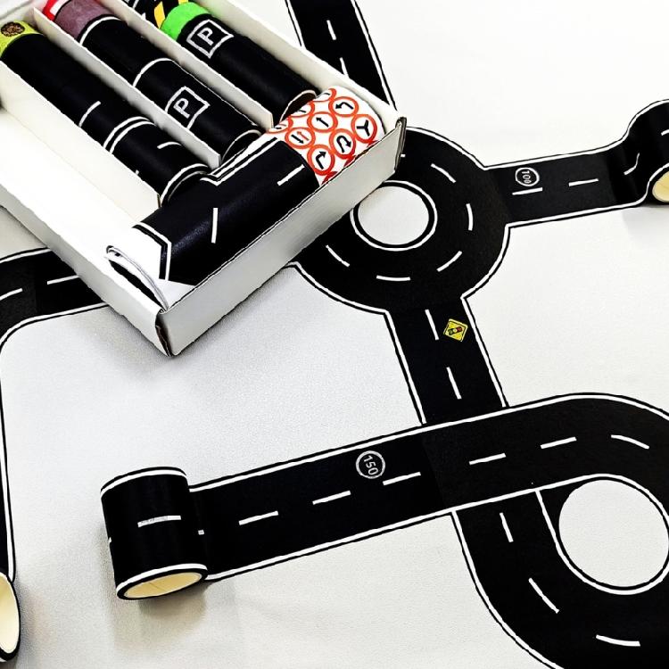 Road Track Sticker Tape Roadway Marking Sticker Safety Floor Tape For Indoor Directional Label and Kid Room Decoration