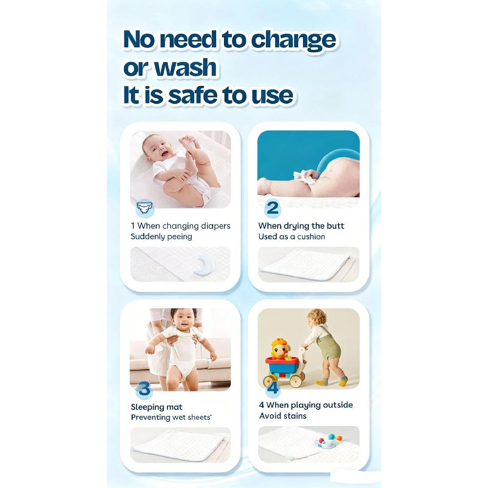 Disposable Baby Underpads Leak‑Proof Breathable Infant Care Pads Disposable Maternity Pads Baby Diaper Changing Postpartum Use