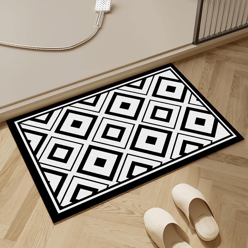 

Впитывающий коврик для пола в ванной, коврик для пола в ванной, быстросохнущий коврик для ванны у двери, моющийся коврик для пола с кремовым дизайном 40X60cm 15.7X23.6in