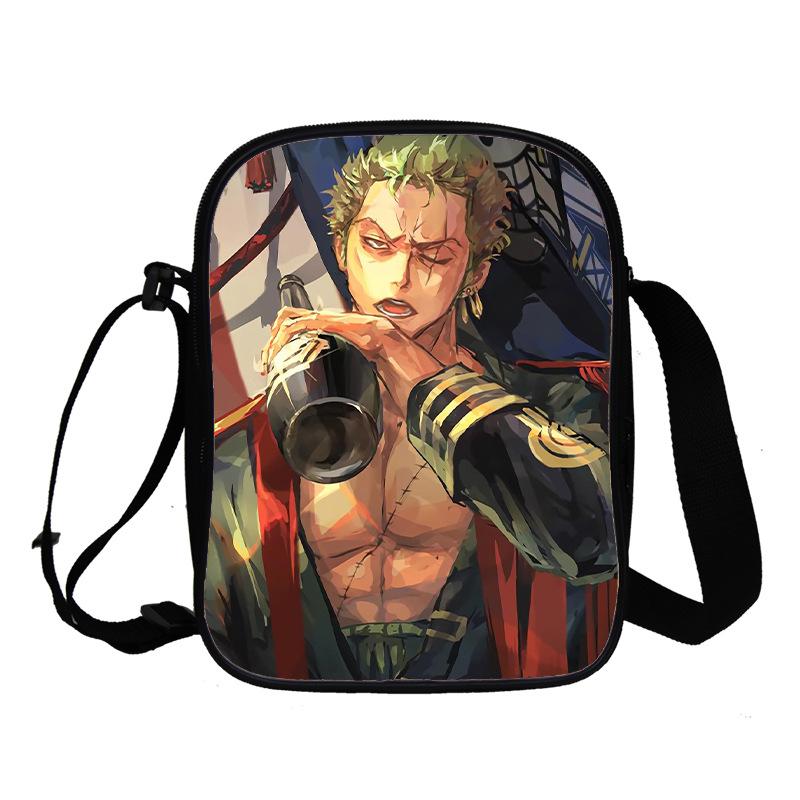 Animation Peripheral Messenger Bag, Primary And Secondary School Student Schoolbag 3D Full Color Printing Double-Layer Shoulder Bag Portable