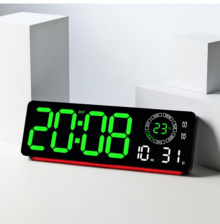 Modern LED Luminous Wall Clock with Dual Alarms