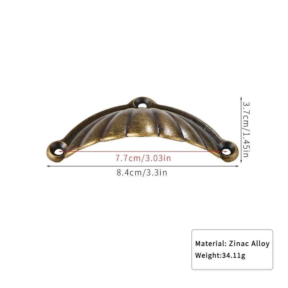 

10PCS Antique Shell Handles, Drawer Handles Semi-Circular Dumplings Pulls Alloy Cabinet Pattern Medicine Cabinet Pulls бронзовый