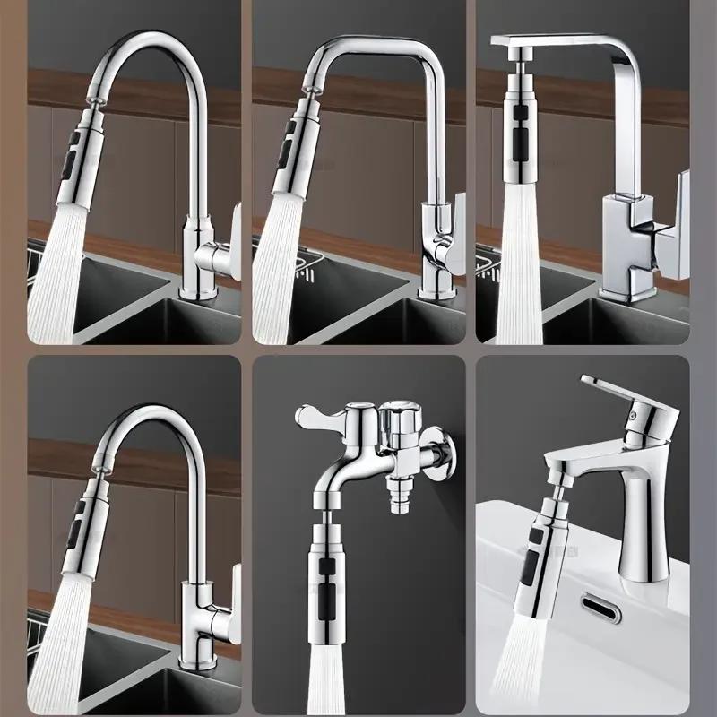 3 Modes Anti-Splash Shower Sprayer Kitchen Filter Faucet Extender Metal Alloy Head Water Saver Home Universal Faucet