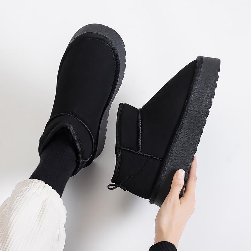 Women's Winter Warm Cotton Platform Snow Boots, Plus Velvet Ankle Boots, Non-Slip Versatile Style