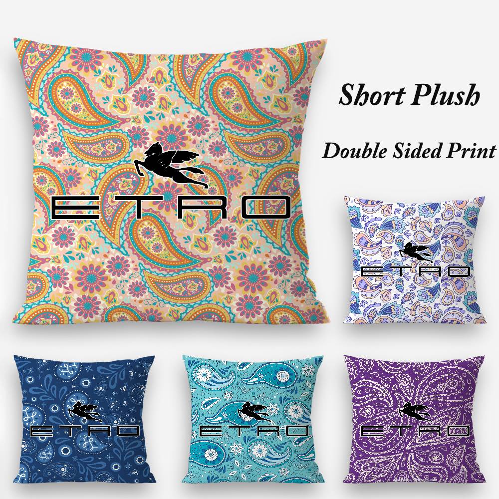 Classic Design E-Etro Pillow Case Plush Fabric Soft Double Sided Print Sofa Cushion Cover Throw Pillow Covers