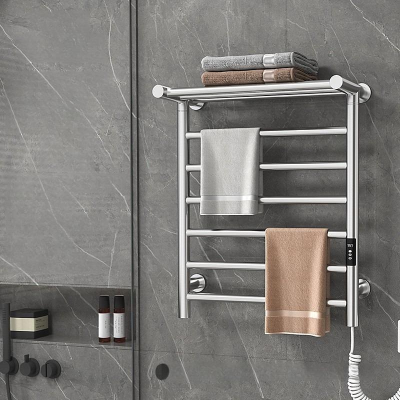 Electric Heated Towel Rail Smart Bathroom Towel Rack Stainless Steel Wall Thermal Towels Storage Racks Aesthetic Towels Heater