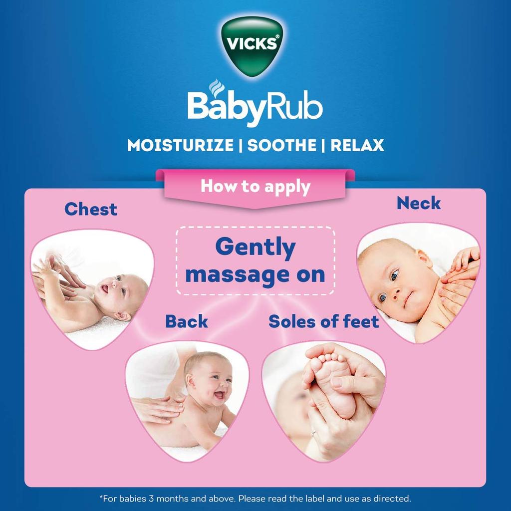 Vicks Babyrub 25 ml Baby Feuchtigkeitsspendender Beruhigender Einreib für Sanften Komfort und Entspannung Massagecreme 1er-Pack Pflege