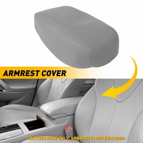 2007-2011 Camry Skin Fits Leather Gray Toyota Console Center Lid Cover Armrest