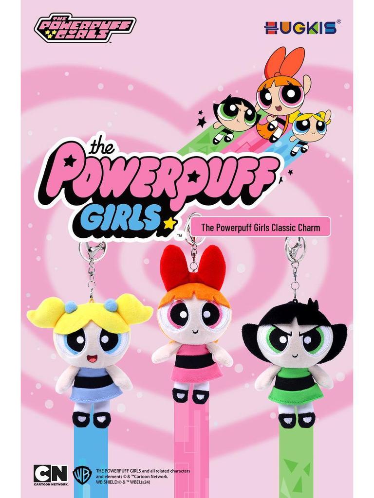 Powerpuff Girls Bubbles Plush Keychain - Cute Cartoon Doll for New Year Gift
