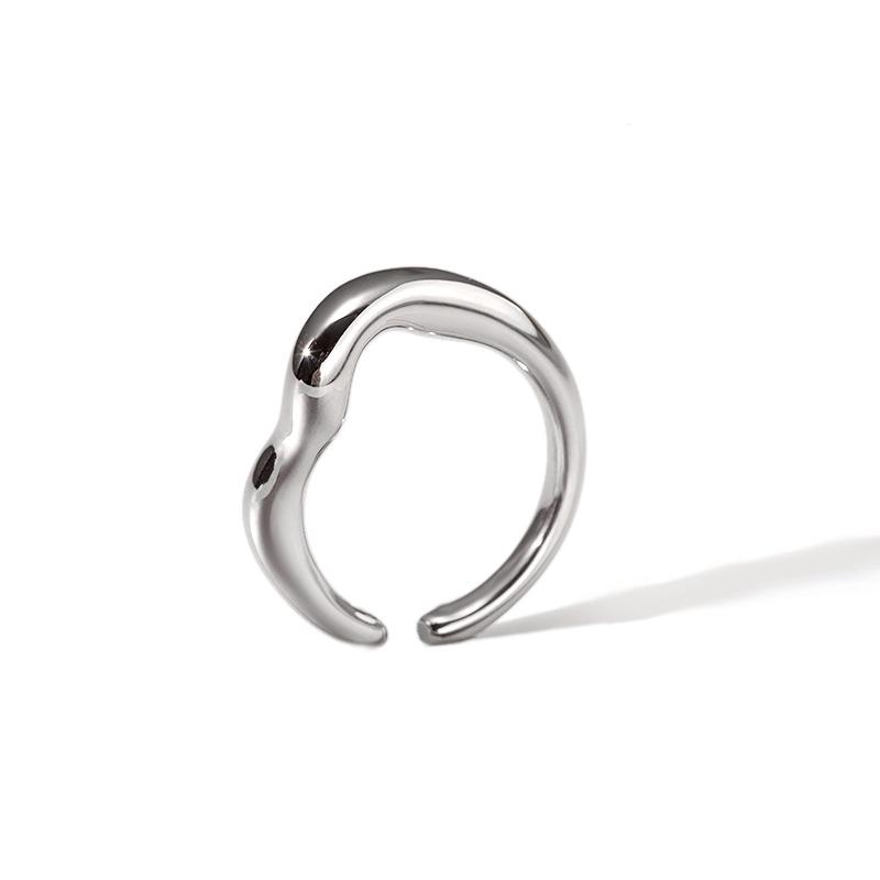 18k Gold Plated Stainless Steel Spiral Hammered Open Couple Rings