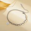 My Shape Hollow Leaves Bracelets Stainless Steel for Women Girls Gifts Plant Leaf Pendant Chain Hand Chain Bangle Summer Jewelry