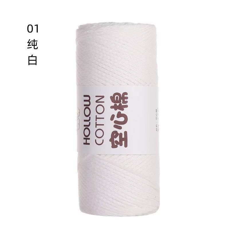 Round Strand Hollow Cotton Thread Cm Medium Coarse Cotton And Linen Hand-Woven Diy Crochet Hat Thread Bag Material Hollow Yarn
