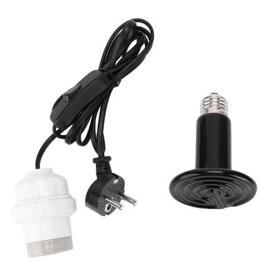Sürüngenler Amfibiler 100W için Kızılötesi Seramik Isı Yayan Ampul ile E27 Isıtma Lamba Tutucu