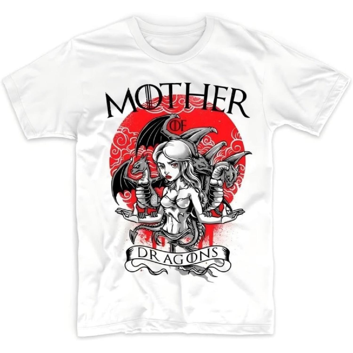 TIYDUQPE Mother of Dragons T Shirt White XXXXXL белый