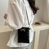 Rhombus Embroidery Thread Small Square Bag New Mini Girl Chain Messenger Bag Metal Bow Trendy Bag