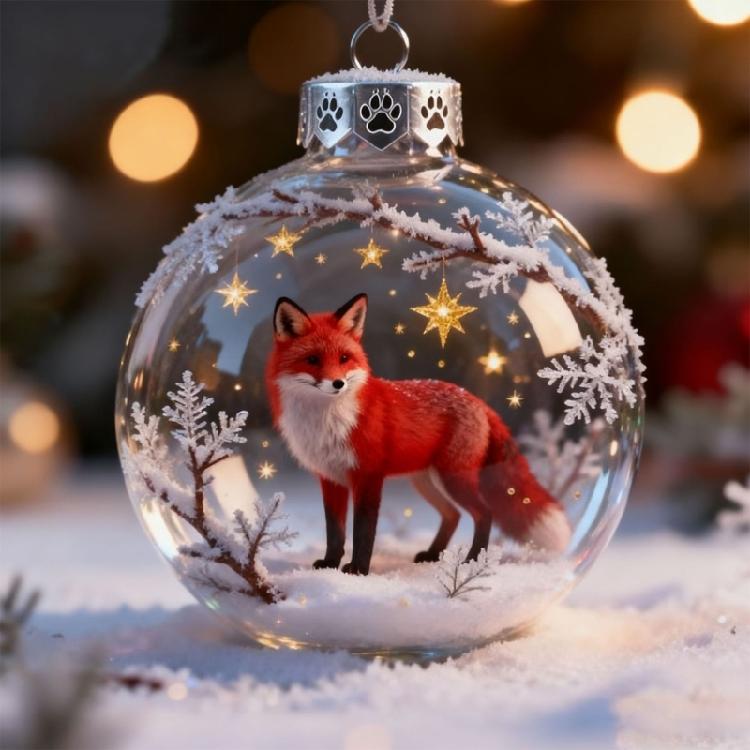 Christmas Wildlife Acrylic Ornament Set Efficient Shatterproof Decors Feature Detailed Animal Silhouettes Designs