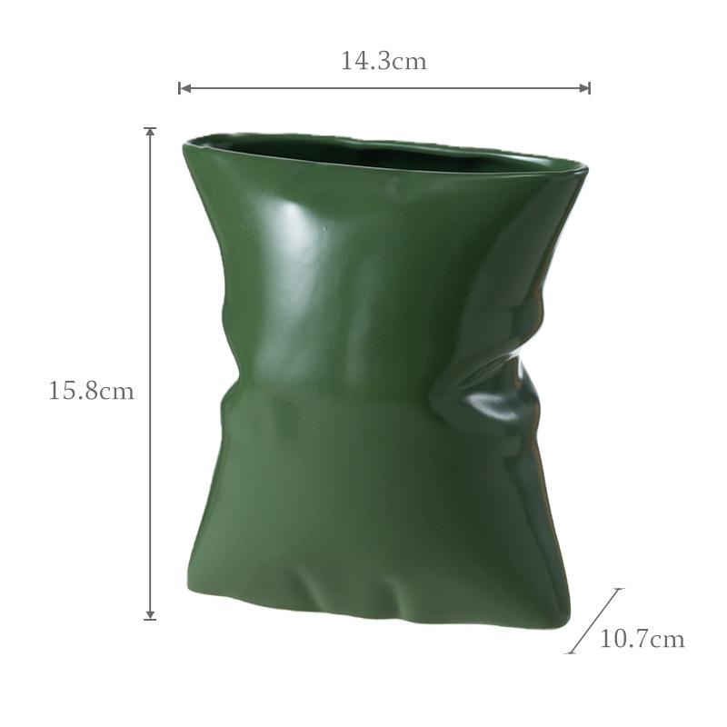 Elegant French Cream Ceramic Vase for Flowers, Light Luxury Home Decor Ornament