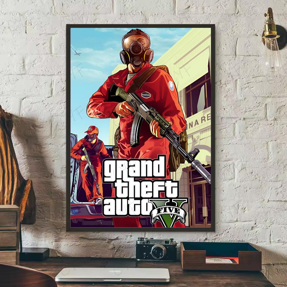 Poster modern joc video G-Grand Theft Auto GTA5 artă HD lipicios de perete impermeabil casă living dormitor bar decorațiune estetică