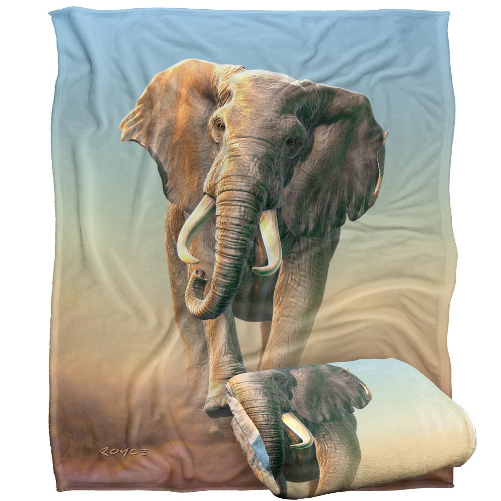 Royce McClure Charging Elephant Silky Supersoft Blanket