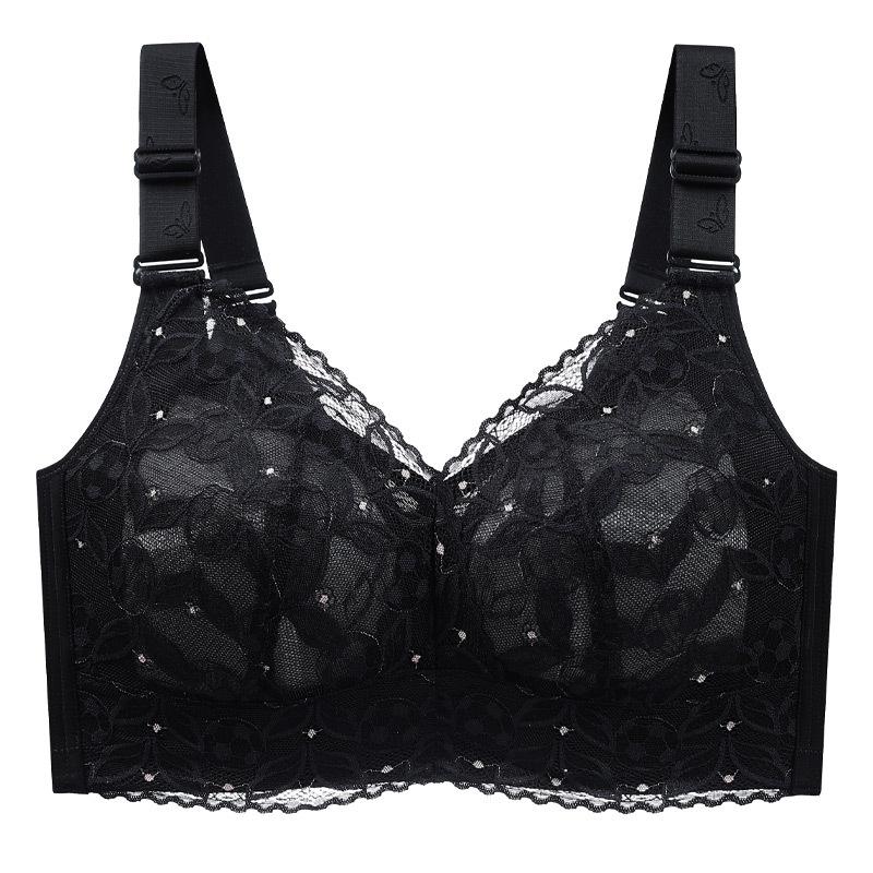 

Минимайзер женский большой размер большая чашка регулируемый ультратонкий бюстгальтер пуш-ап нижнее белье 50/115E чёрный