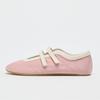 Fashion Pink Satin Brand Ballet Flats Women Fashion Round Toe Double Pull Strap Designer Shoes Comfortable Lightweight Non-Slip Sneakers