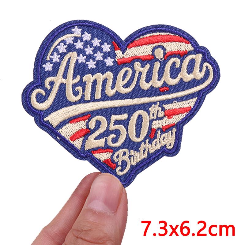New America's 250th Anniversary Embroidered Patches DIY Iron On Patches For Clothing Statue Of Liberty Flag Eagle Patch Armband