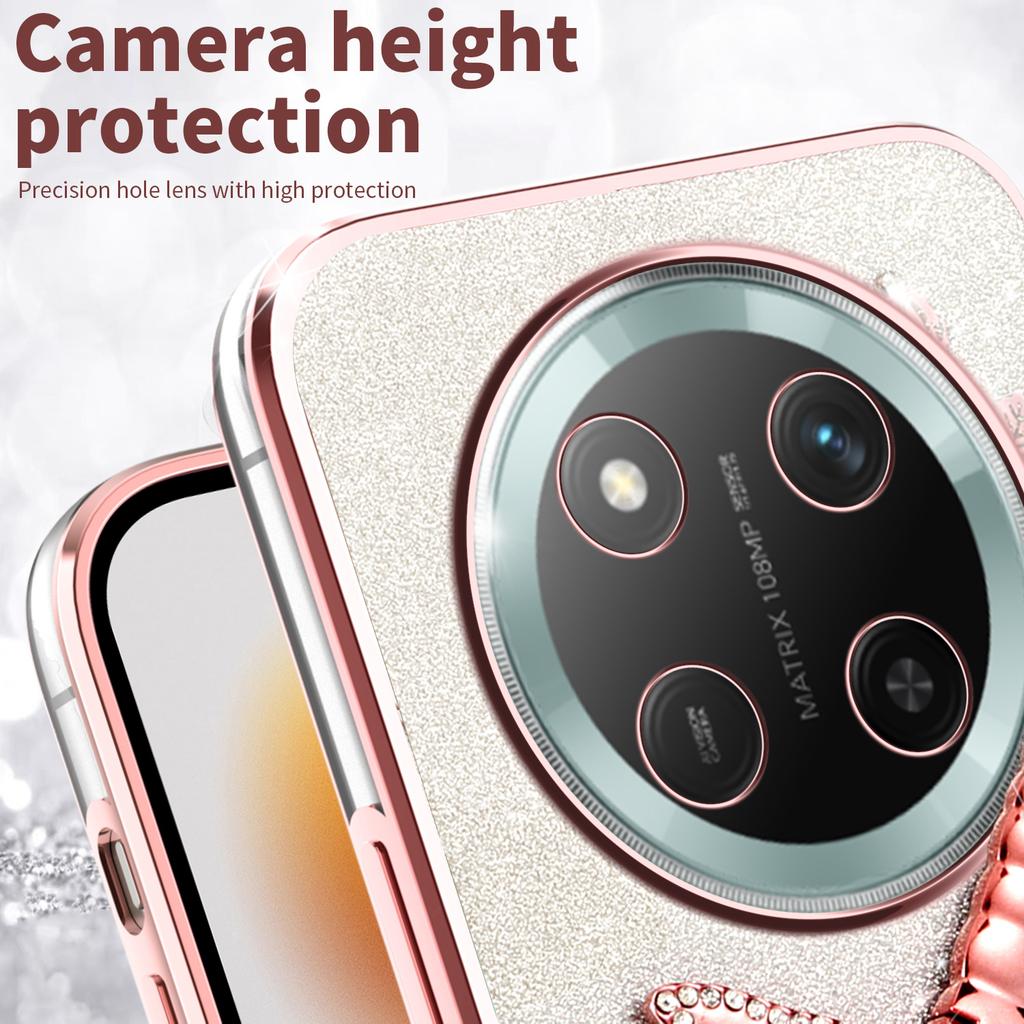 KADEM For Honor X60 Pro 5G/X9c 5G/Magic7 Lite 5G Case Dragonfly Kickstand TPU Flowers Glitter Phone Cover