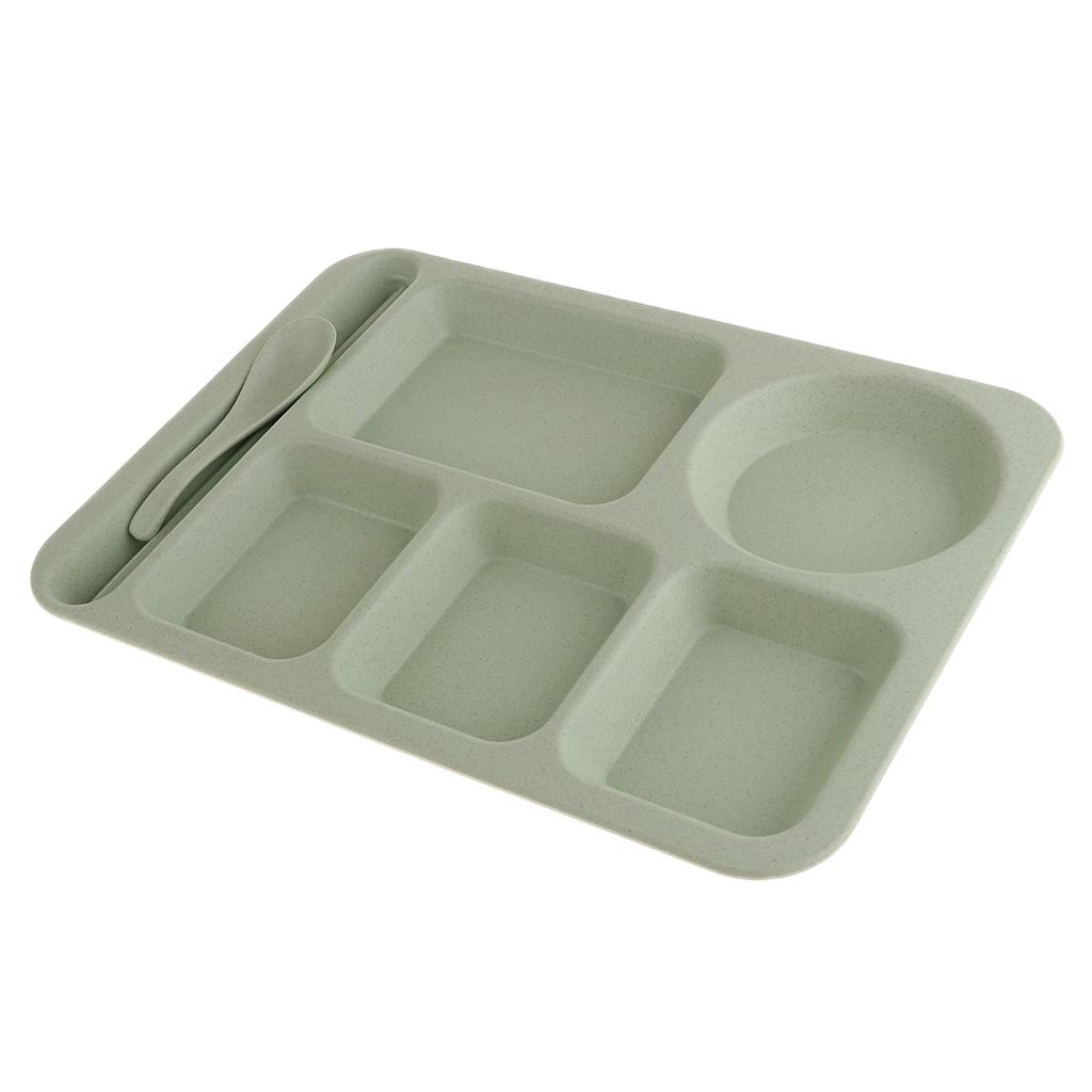 Dinner Plate Straw Lunch Snacks Dish Spoon Chopsticks Set