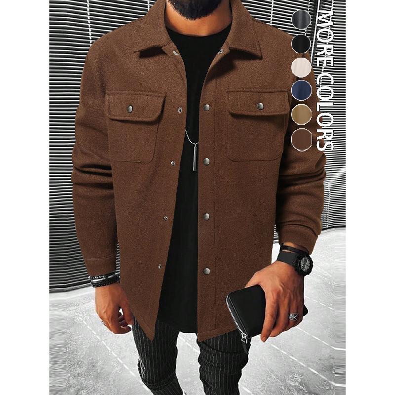 New Style Men's Turn-down Collar Jacket, Loose-fitting Casual Corduroy Work Jacket for Men