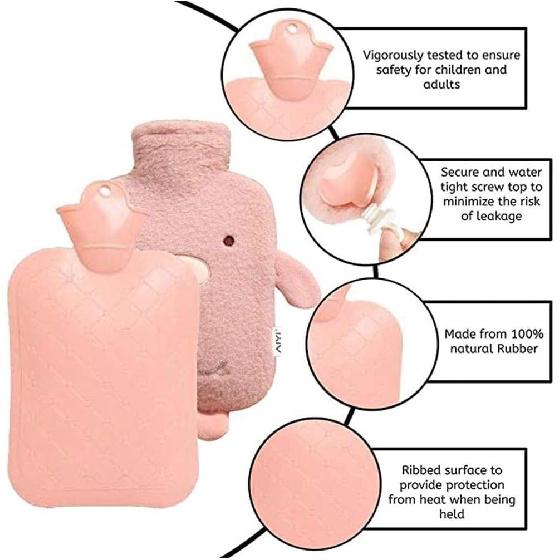 

ПВХ грелка для горячей воды 1 л с чехлом, животные грелки для рук, мешок для горячей воды, нескользящий