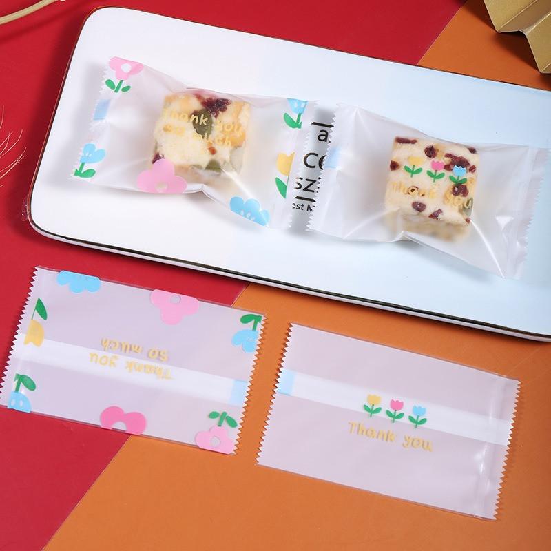 100 Stück 7x9,5cm Chinesisches Neujahr Schneeflocke Knusprige Verpackung Backen Keks Süßigkeiten Maschinengeeignet Versiegelt Event Party Geschenktüten