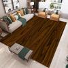 Wood Grain Pattern Living Room Carpet Natural Style Design Indoor Home Decor Large Area Rug Non Slip Floor Mat for Rustic Home