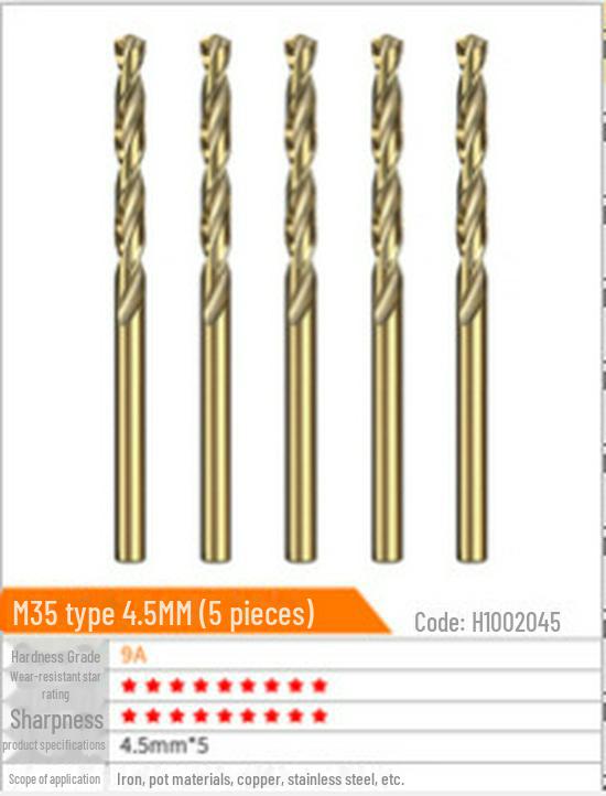Huhao Cobalt Alloy Twist Drill Bit Set for Electric Hammer and Stainless Steel.