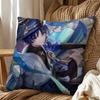 Detachable Sofa Cushion Cover Double Side Printed Wanderer Pattern, Genshin Fan Bedroom Decor Pillow Cover Holiday Present
