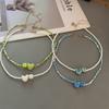 Nuova Moda Colore Caramella Choker Collana per Donna Ragazza Cuore d'Amore Quadrato Geometrico Collana Corta Perline Semi Gioielli per il Collo
