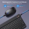 Kabellose Tastatur und Maus Mini Wiederaufladbare Bluetooth-Tastatur mit Maus Russische Tastenkappen Tastatur für PC Telefon Tablet Laptop