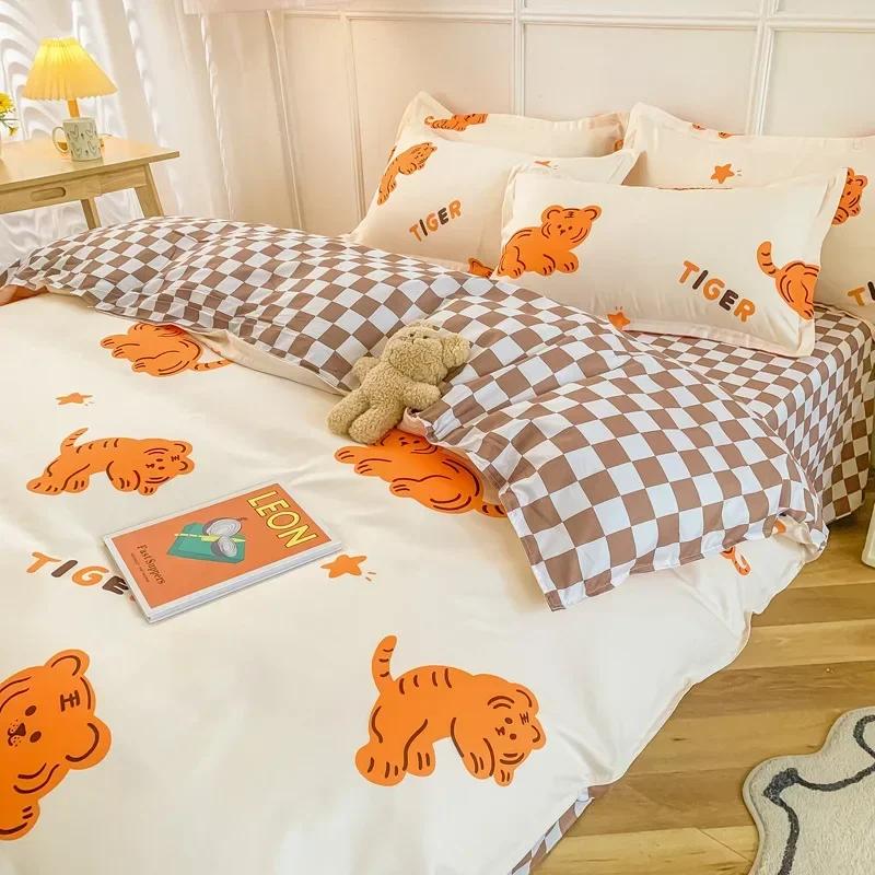 Strawberry Bedding Set Double Sheet Soft 3/4pcs Bed Sheet Set Duvet Cover Queen King Size Comforter Sets For Home For Child