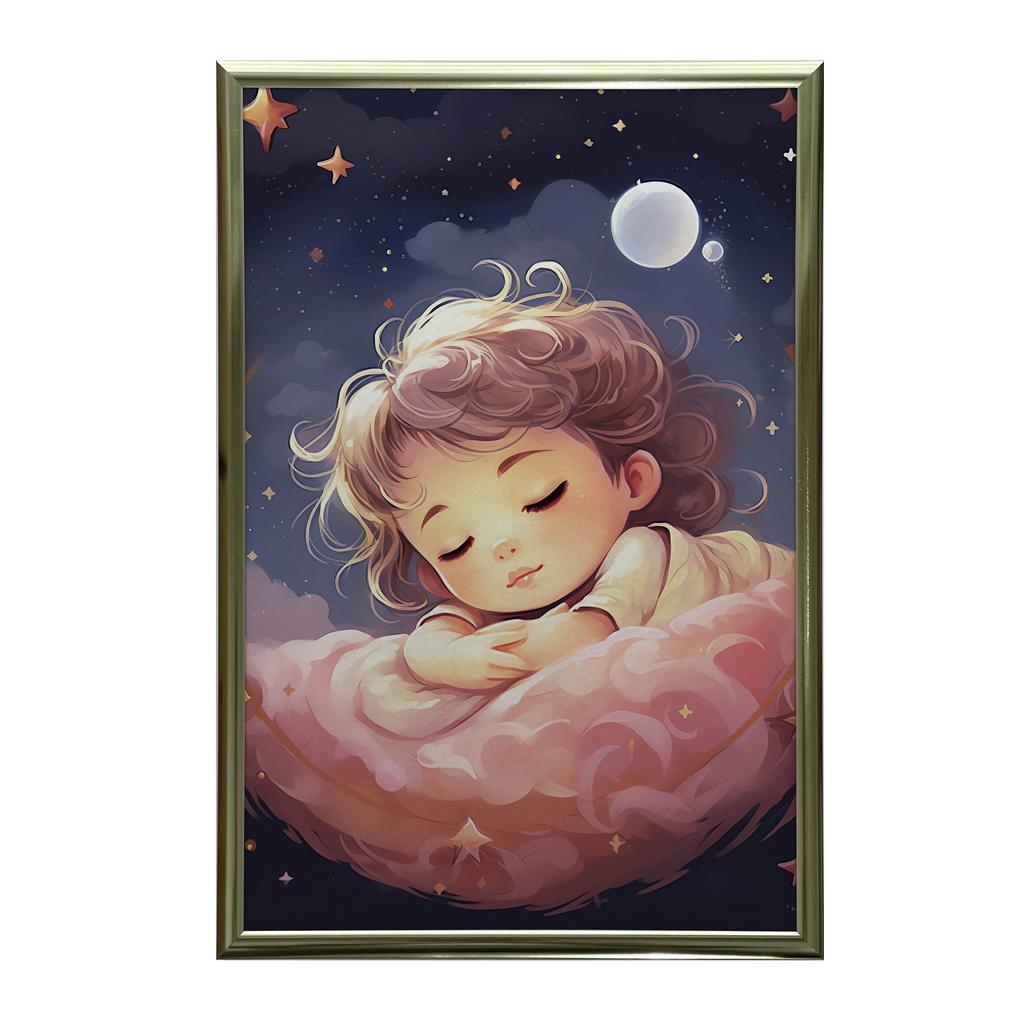 Poster Dream On a Pink Cloud Poster Dream On a Pink Cloud, 50X70 Cm, Frame Wood Light Oak, Paper Matte 230 Gsm