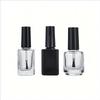 15ML Thick Glass Nail Polish Bottle - Transparent with Brown Cap