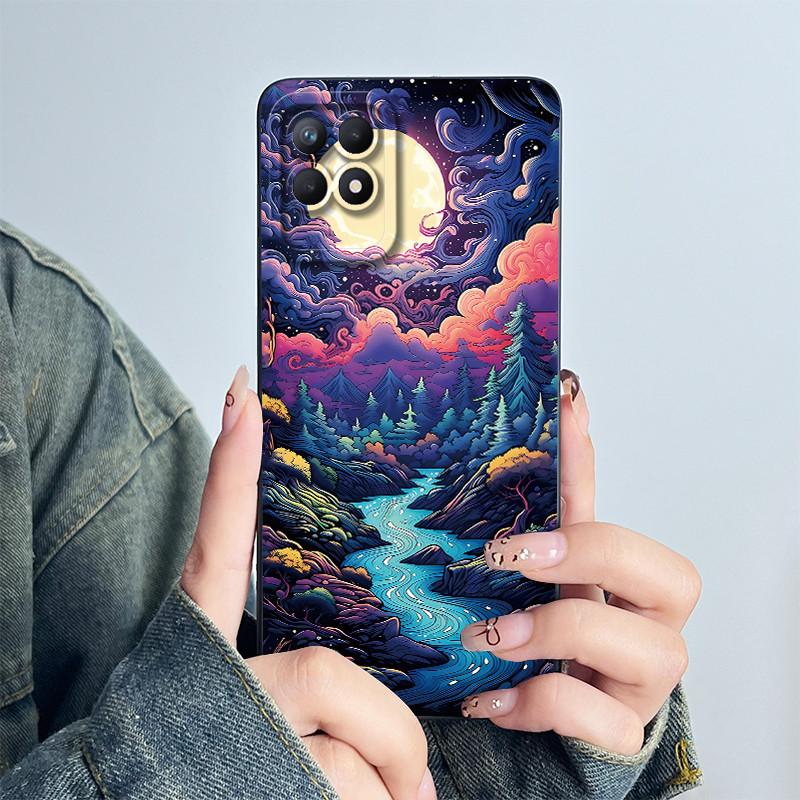 For OPPO Realme 8i 4G Phone Case RMX3151 RMX3286 Soft Silicone Capa for realme Narzo 50 Lovely panda Cartoon Flower Funda Cover