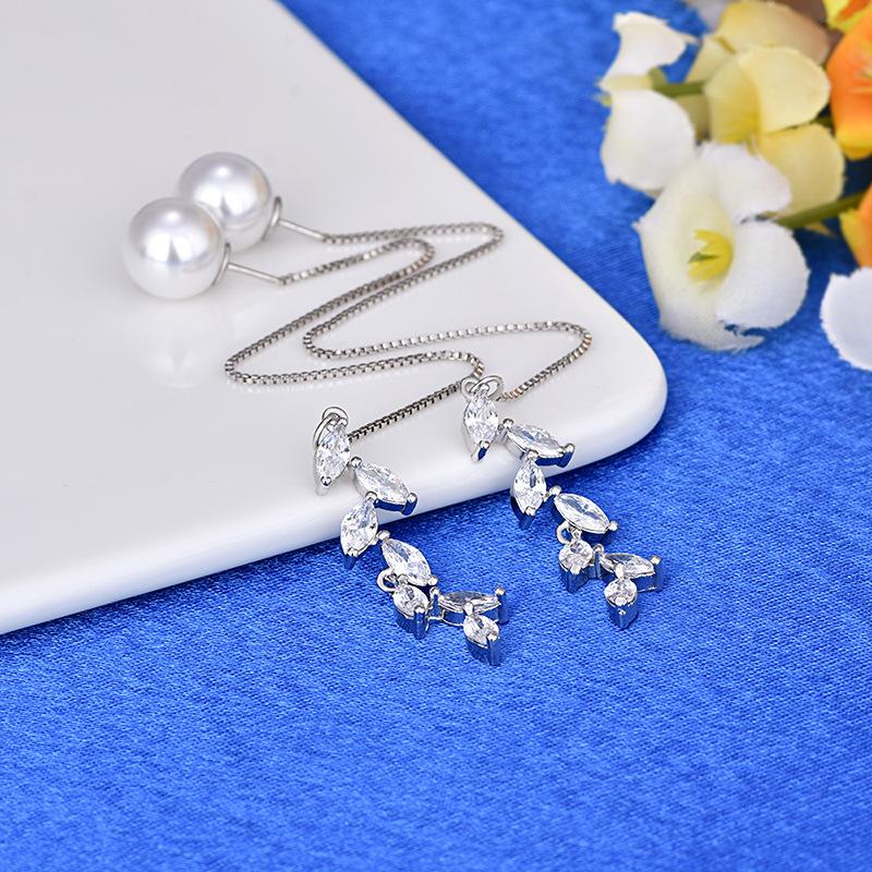 Earrings Temperament Long Pearls Female Students' Earrings Versatile Tassel Earrings Earrings Earrings Anti-allergic