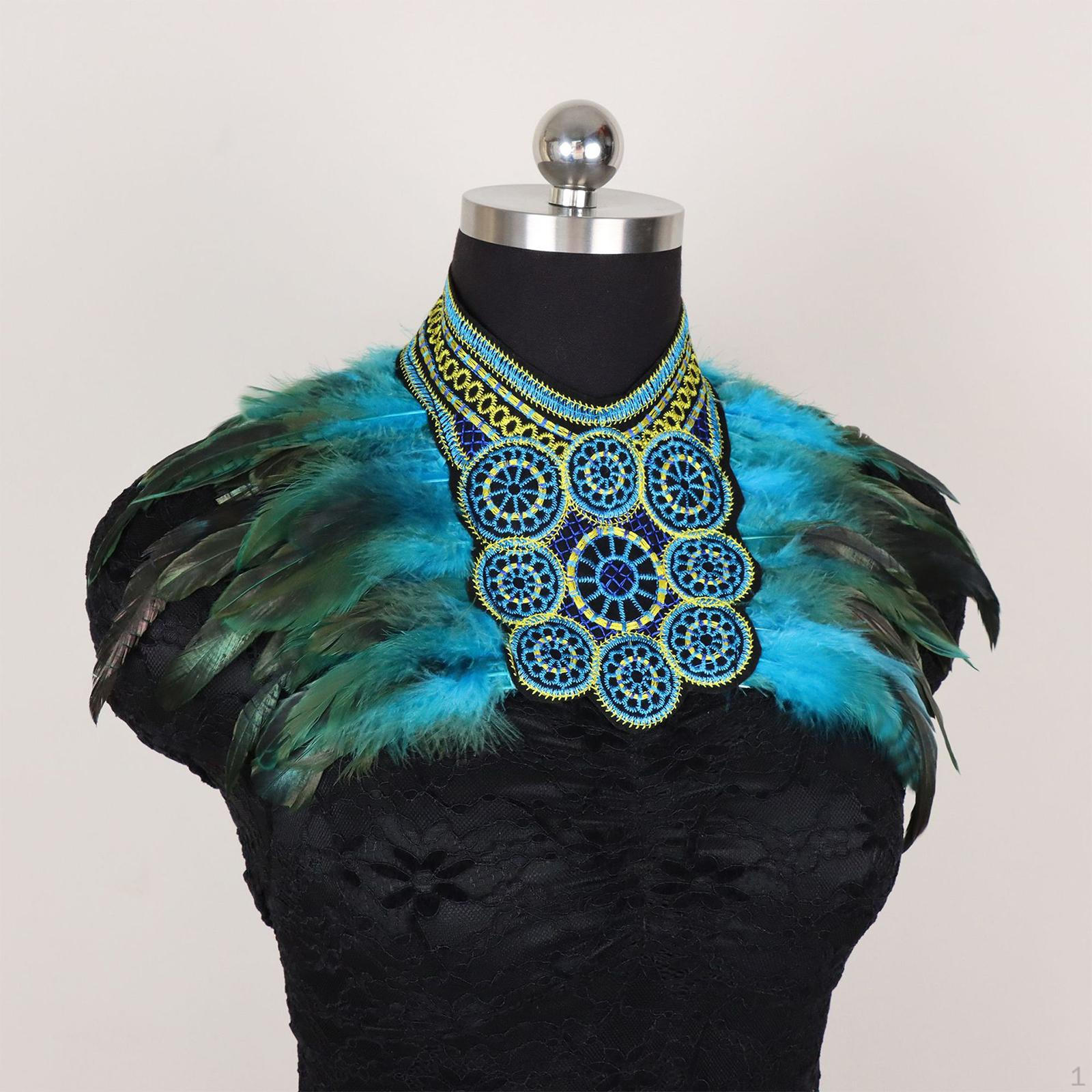 

Искусственный перьевой болеро шаль накидка для подарка на день рождения синий