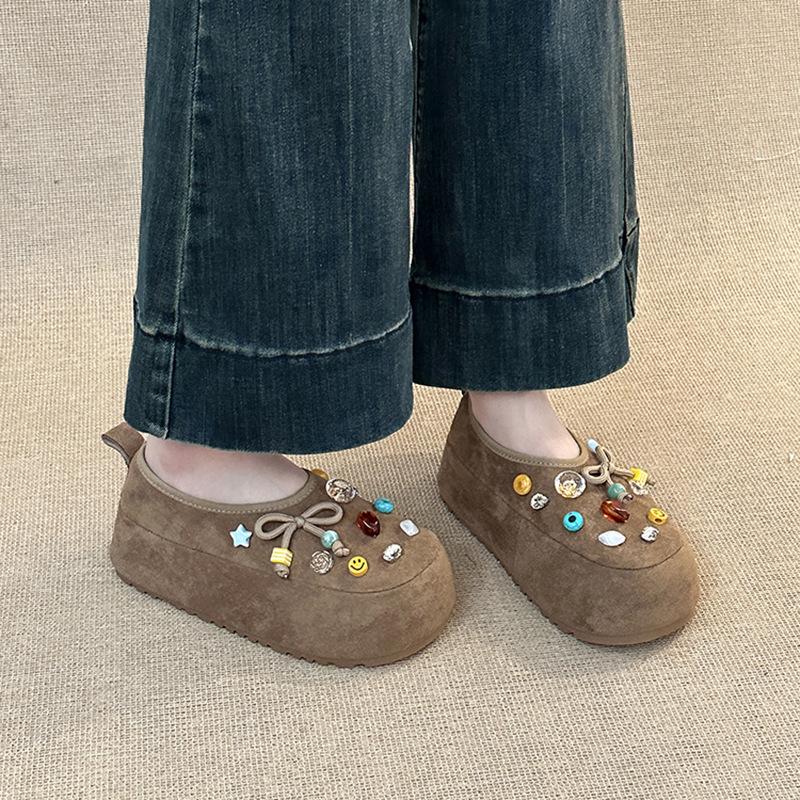 Design sense niche bow Mary Jane shoes women's autumn and winter fashion retro versatile exquisite accessories bag head single shoes