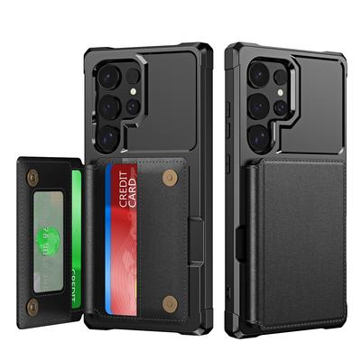 Wallet Double Button Leather Wallet Case For Samsung Galaxy S24 Ultra S24Plus Magnetic Anti-fall Cards Solt Bag Pocket Cover