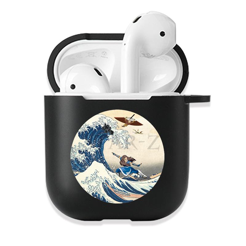 Soft Black Silicone Case for Apple Airpods Pro 3 2 1 The Great Wave of Kanagawa Bluetoooth Wireless Earphone Cases Airpod Cover